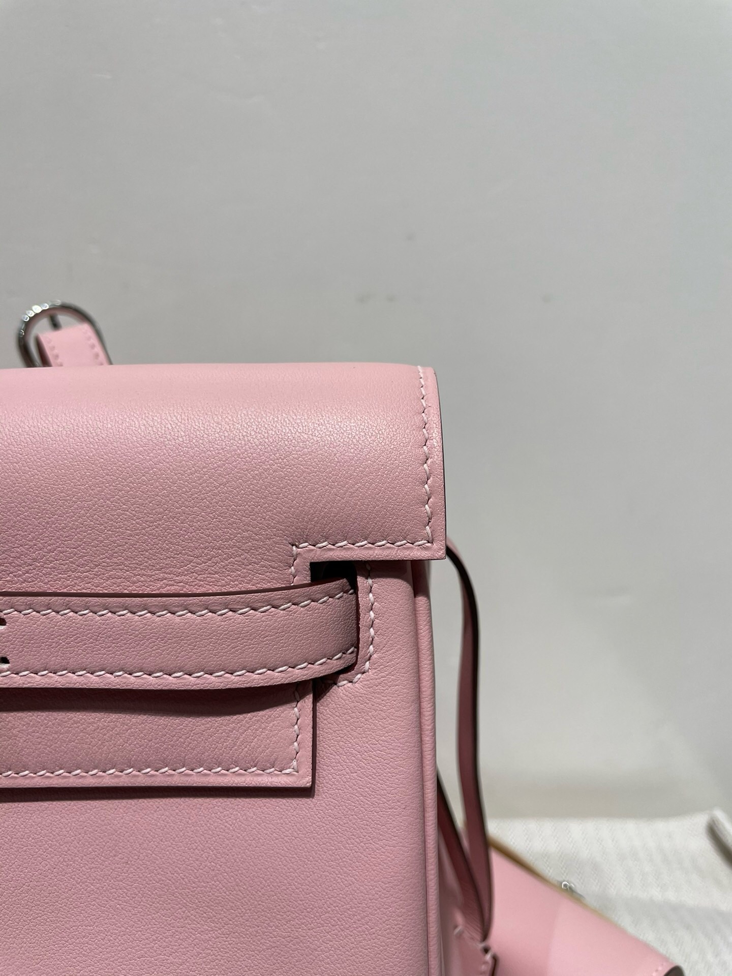 Hermes Kelly Ado Pockets Backpack In Pink Swift Leather